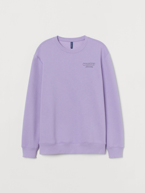 

H&M Men Purple Sweatshirt