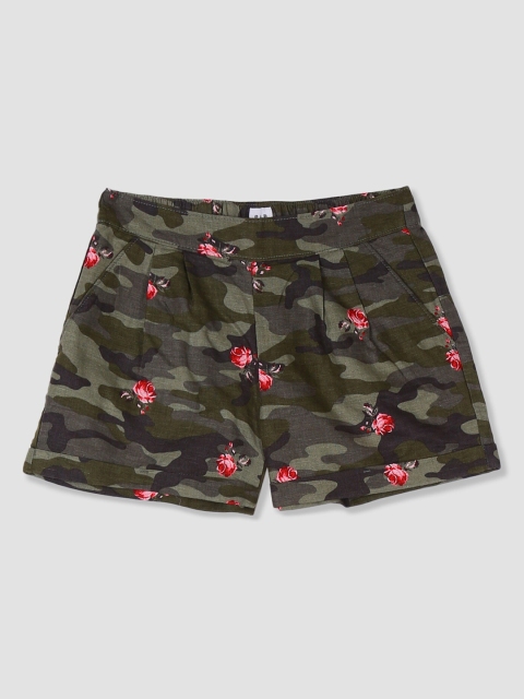 

GAP Girls Green Printed Regular Fit Shorts