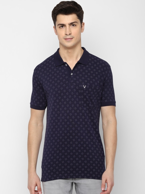 

Allen Solly Men Navy Blue Printed Polo Collar T-shirt