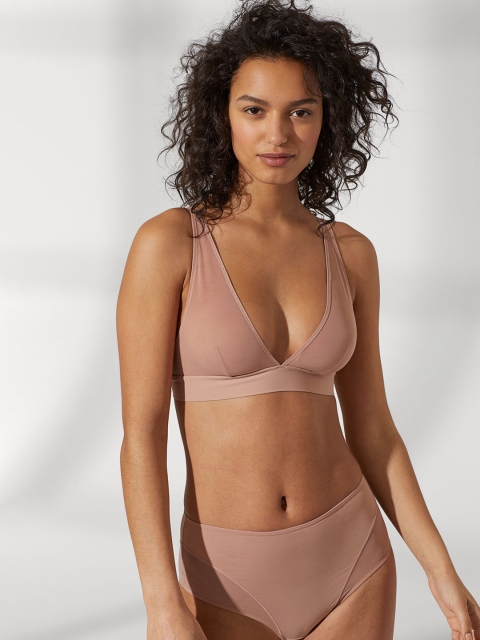 

H&M Women Beige Solid Non-Wired Bralette 0951275002