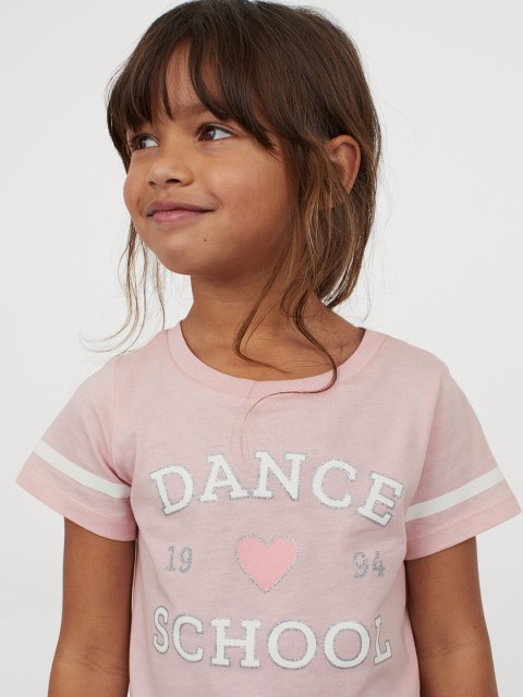 

H&M Girls Pink Printed T-shirt
