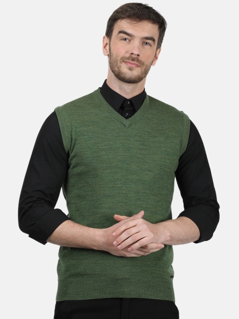 

Monte Carlo Men Green Solid Sweater Vest