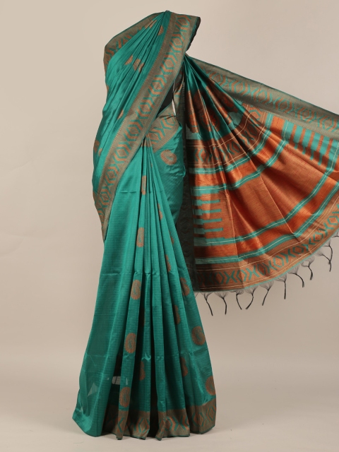 

Pothys Blue Woven Design Jute Silk Saree