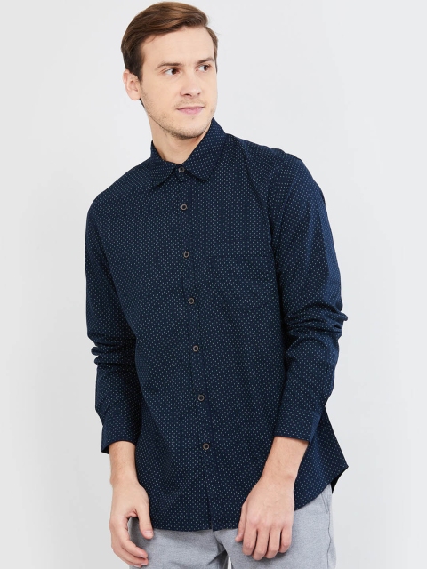 

max Men Blue Slim Fit Printed Casual Shirt