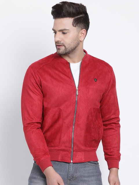 

SWISS MILITARY Men Red Solid Bomber Jacket