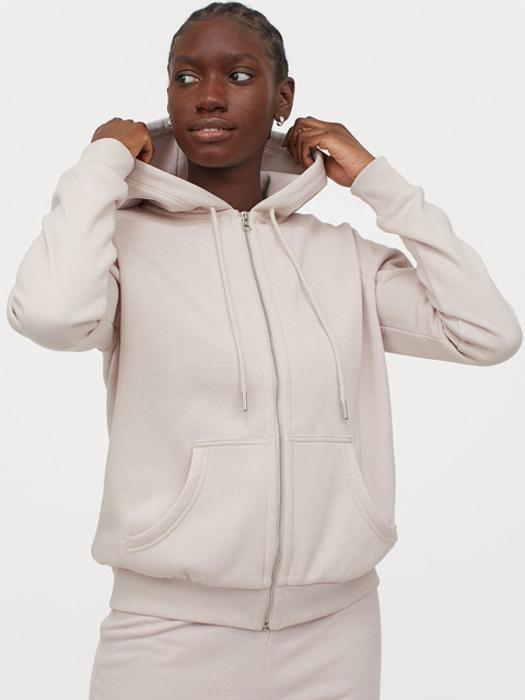 

H&M Women Pink Solid Hooded jacket