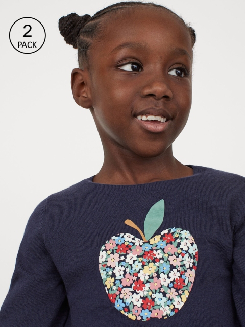 

H&M Girls 2-Pack Jumpers, Red