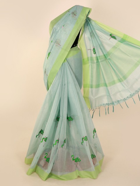

Pothys Blue Woven Design Tissue Saree