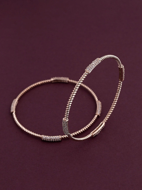 

Voylla Gold-Plated CZ-Studded Bangle-Style Bracelet