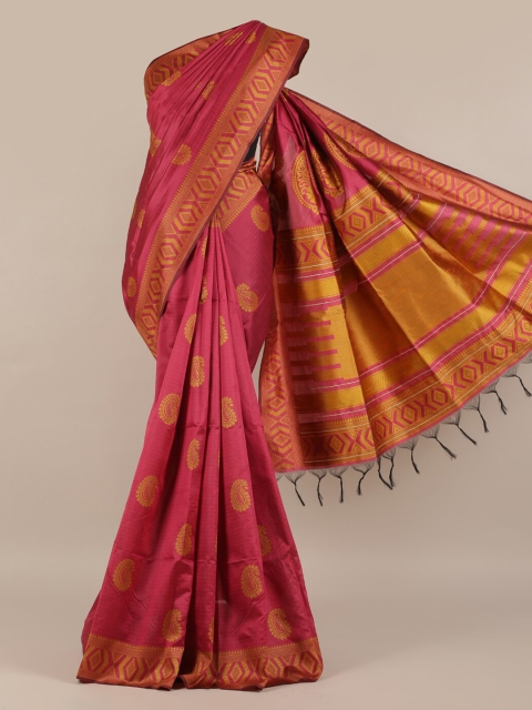 

Pothys Pink Woven Design Jute Silk Saree