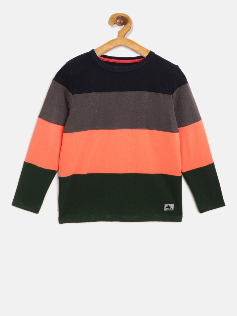 

Cherry Crumble Boys Multicoloured Striped Round Neck T-shirt, Multi