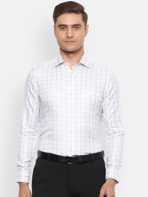 

Louis Philippe Permapress Men White Regular Fit Checked Casual Shirt