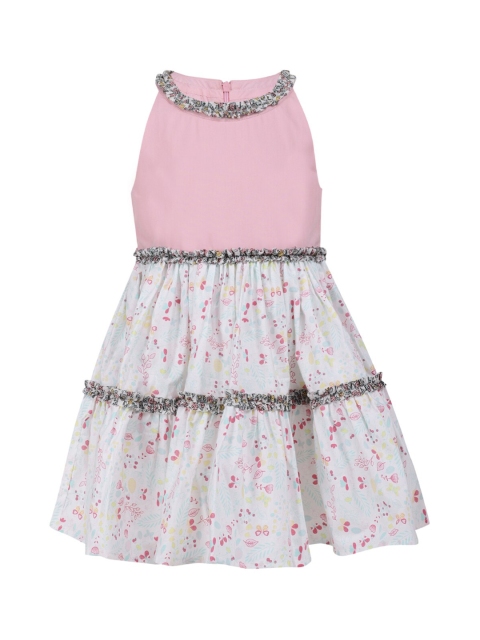 

A Little Fable Girls Pink Printed A-Line Dress