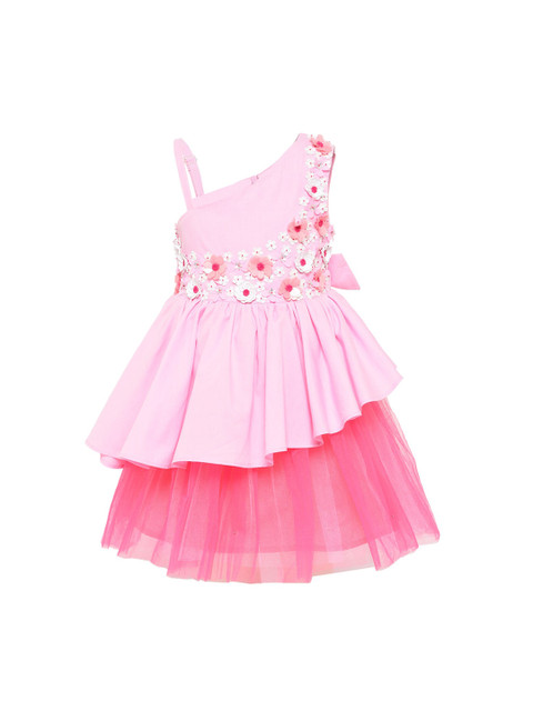 

A Little Fable Girls Pink Embellished Fit and Flare Dress