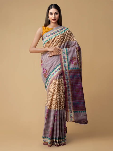 

Unnati Silks Multicoloured Pure Cotton Printed Mangalagiri Sustainable Saree, Multi