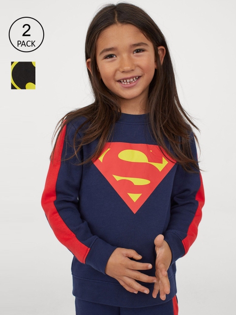 

H&M Boys Navy Blue & Black 2-Pack Printed Sweatshirts