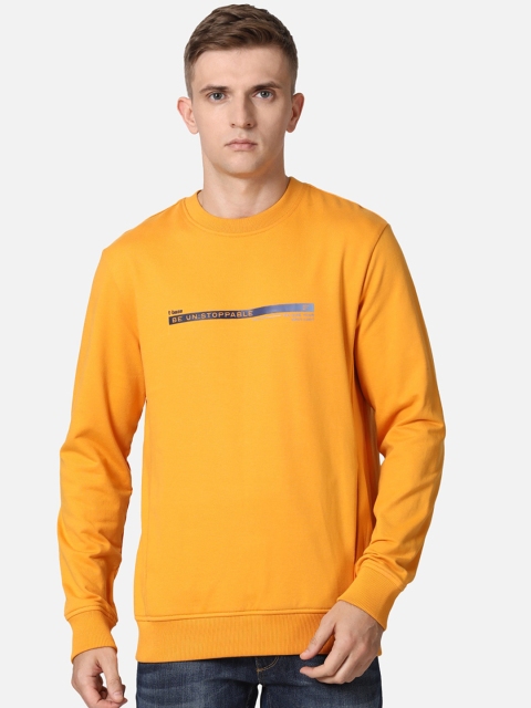 

t-base Men Yellow Solid Sweatshirt