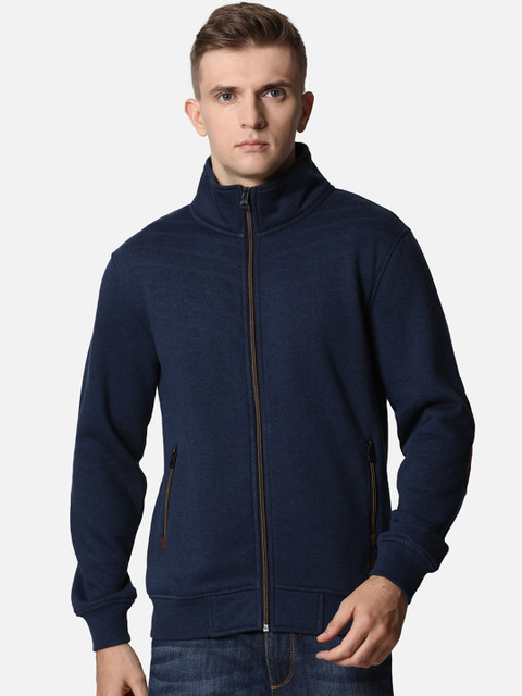 

t-base Men Navy Blue Solid Sweatshirt