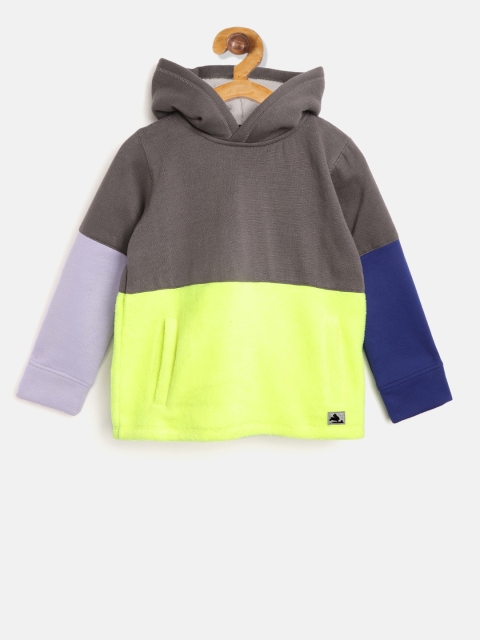 

Cherry Crumble Boys Grey & Yellow Colourblocked Sweatshirt