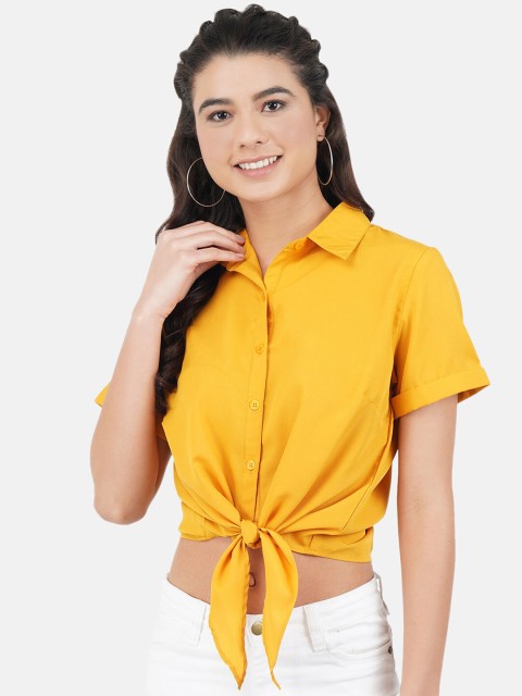 

JAAIVE Women Yellow Solid Top