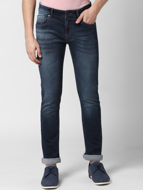 

Peter England Casuals Men Blue Skinny Fit Mid-Rise Clean Look Jeans
