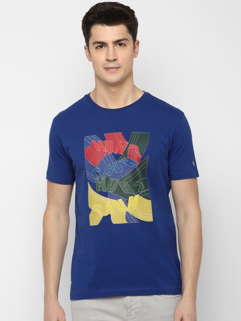 

Solly Jeans Co. Men Blue Printed Round Neck T-shirt