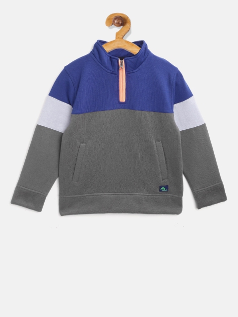

Cherry Crumble Boys Blue & Grey Colourblocked Sweatshirt