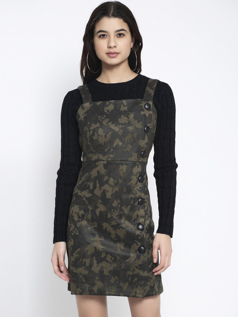 

Global Republic Women Green Printed Pinafore Dress