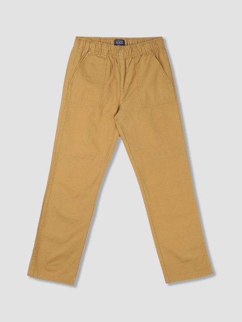 

The Childrens Place Boys Brown Regular Fit Solid Regular Trousers