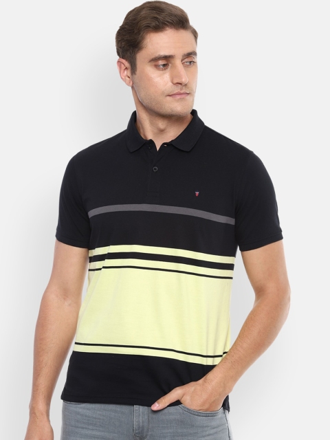 

Louis Philippe Sport Men Black Striped Polo Collar T-shirt