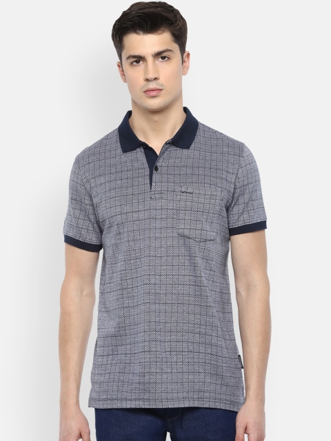 

Van Heusen Men Grey Checked Polo Collar T-shirt