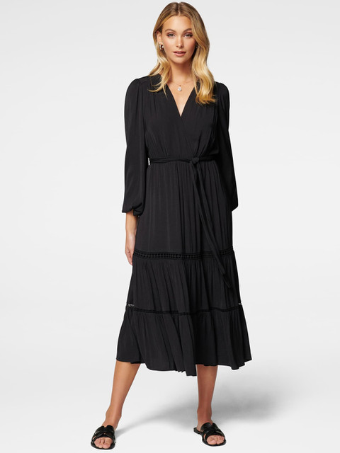 

Forever New Women Navy Blue Solid A-Line Dress