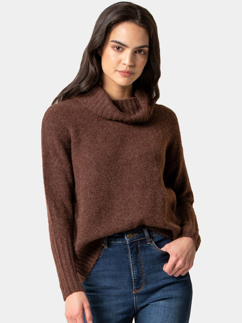 

Forever New Women Brown Solid Pullover Sweater