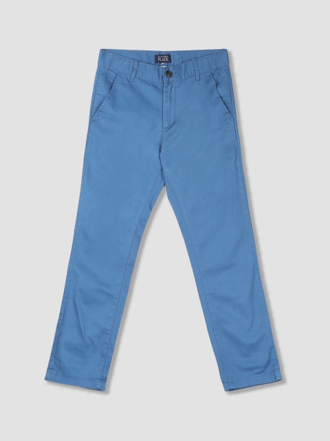 

The Childrens Place Boys Blue Skinny Fit Solid Chinos