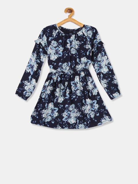 

GAP Girls Navy Blue Printed Fit and Flare Dress