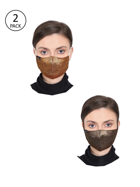 

Anekaant Unisex Pack Of 2 Printed 3-Layer Outdoor Face Masks, Brown
