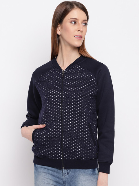

Miss Grace Women Navy Blue Printed Sweatshirt