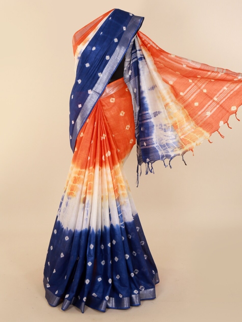 

Pothys Multicoloured Dyed Linen Blend Saree, Multi