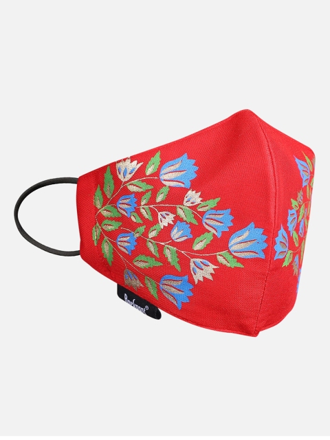 

Anekaant Women Red & Blue Printed 3-Ply Reusable Outdoor Face Mask