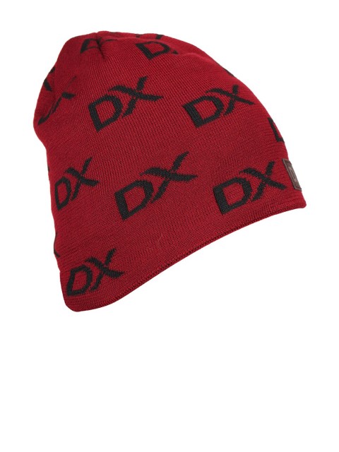 

iSWEVEN Unisex Red & Black Printed Woven Expandable Beanie