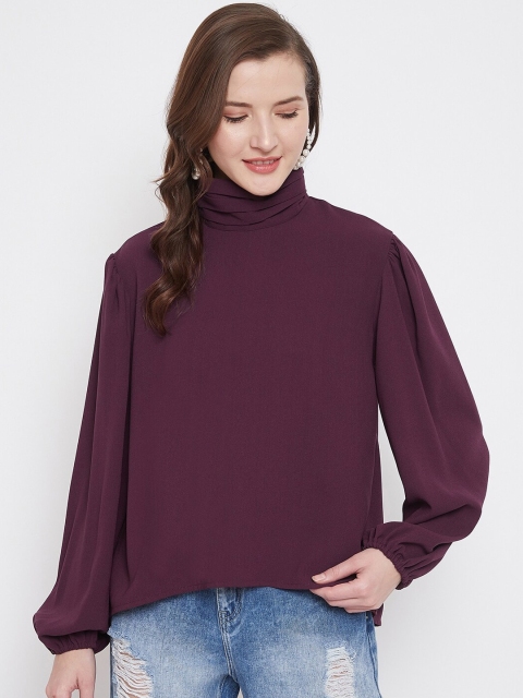 

Twenty3 Women Burgundy Solid Top