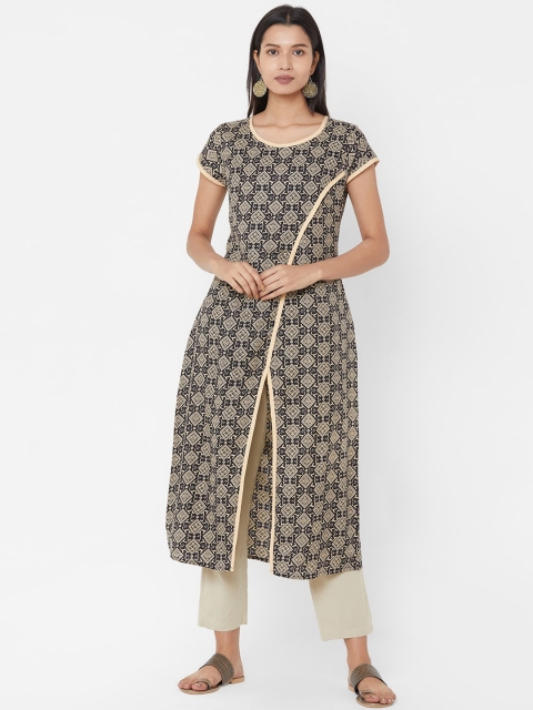 

Vedic Women Grey Printed A-Line Kurta