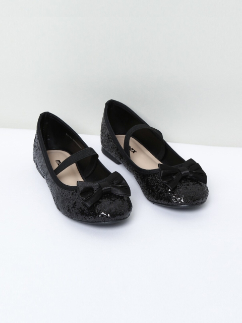 

max Girls Black Embellished PU Ballerinas
