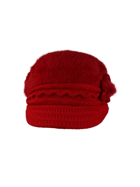 

iSWEVEN Unisex Red Solid Woven Expandable Visor Cap