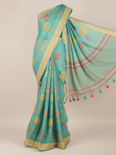

Pothys Blue Printed Poly Chiffon Saree