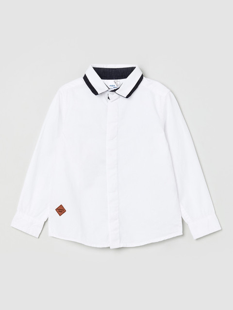 

max Boys White Regular Fit Solid Casual Shirt