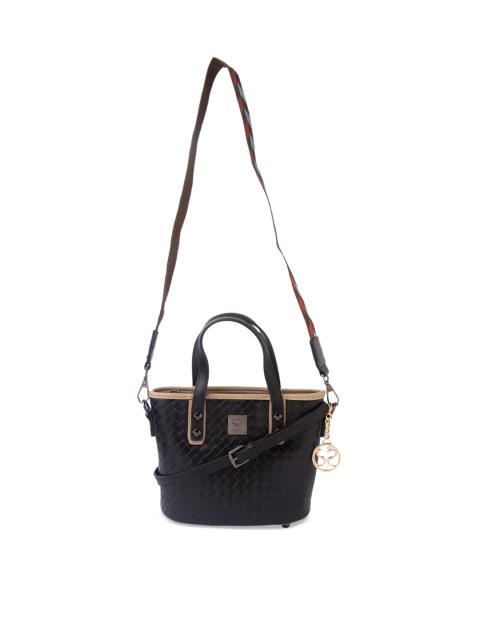 

Sole To Soul Black Self Design Handheld Bag