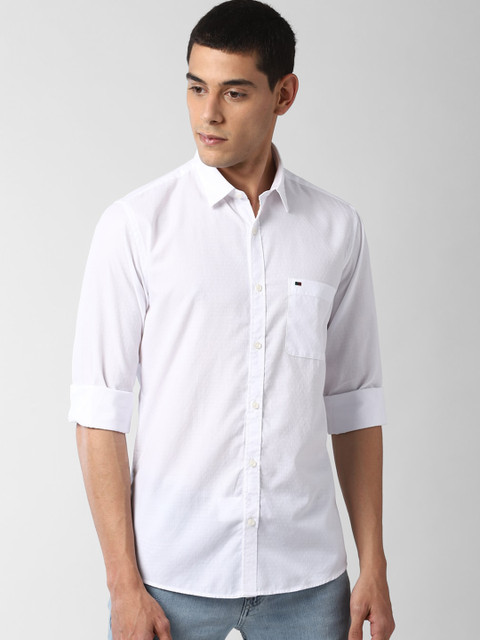 

Peter England Casuals Men White Slim Fit Solid Casual Shirt