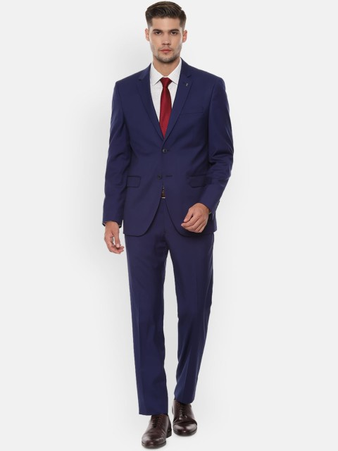 

Van Heusen Men Navy Blue Solid Slim-Fit Single-Breasted Formal Two Piece Formal Suit