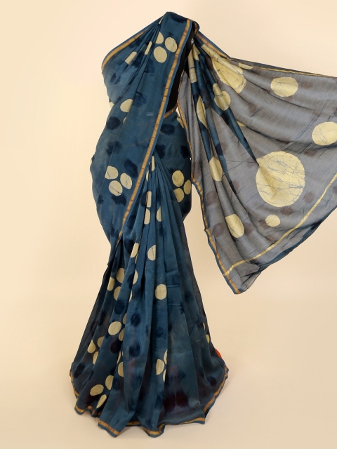

Pothys Blue Printed Cotton Saree